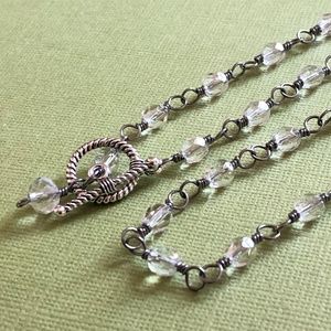 Clear Crystal Glass Necklace, Nickel Free